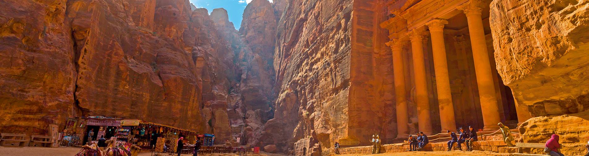 The archaeological site at Petra in Jordan