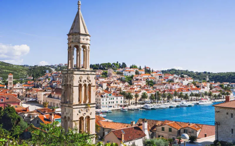 A view of the rooftops in Hvar - Croatian islands
