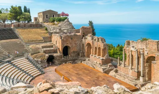 Ruins of the Ancient Greek Theater in Taormina